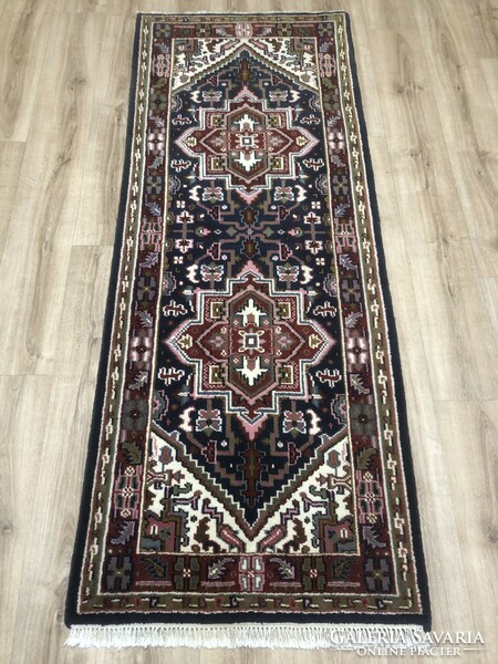 Indian hand-knotted wool Persian rug, 81 x 214 cm