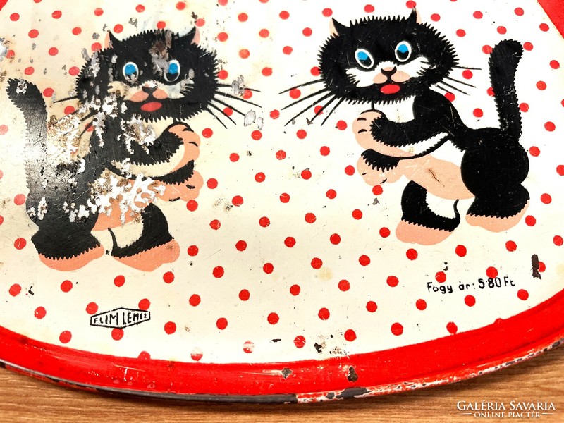 Retro vintage toy, cat/mouse tray cup and coaster sheet metal factory