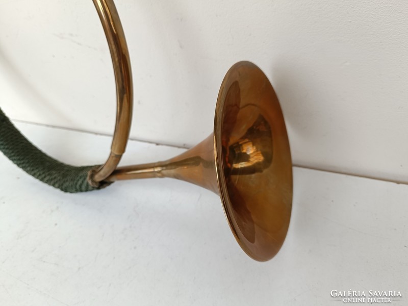 Antik sárgaréz trombita kürt fúvós hangszer 621 8575