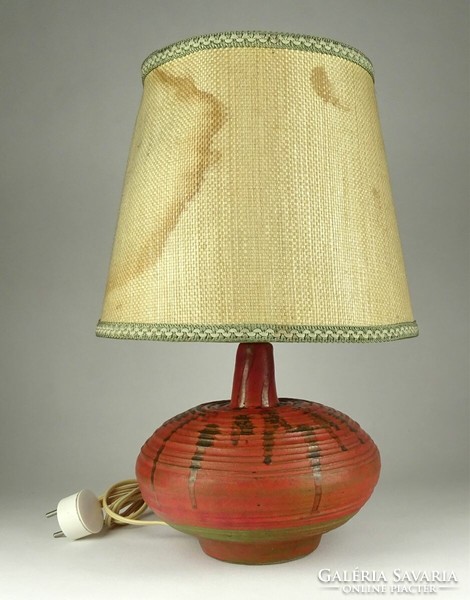 1Q764 industrial red ceramic table lamp 38 cm