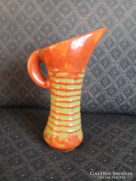 Gorka gauze trickled glazed vase with handles