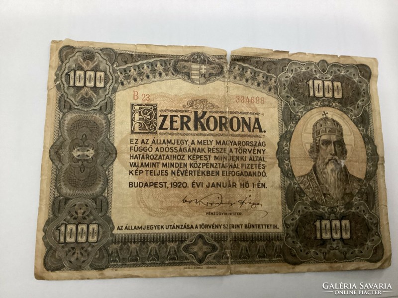 1920 as Ezer korona papír pénz