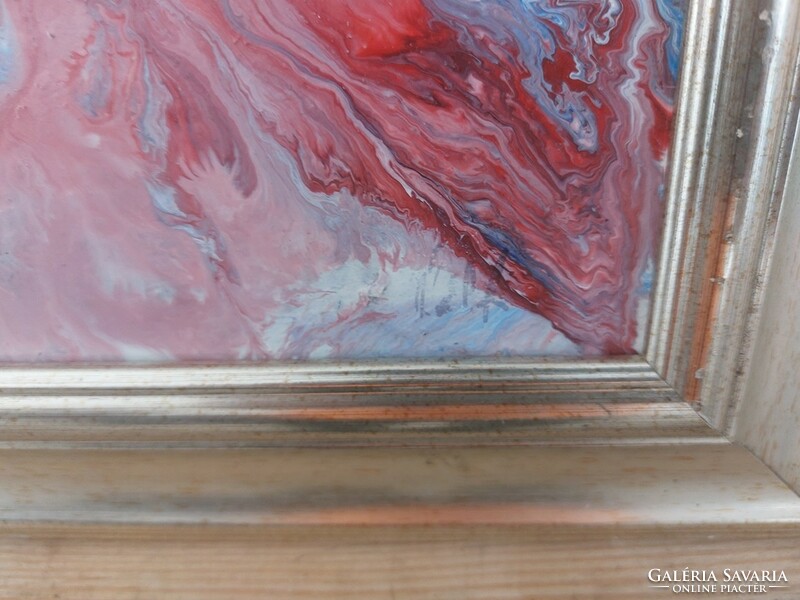 (K) signed (Palfi) abstract painting with 39x50 cm frame