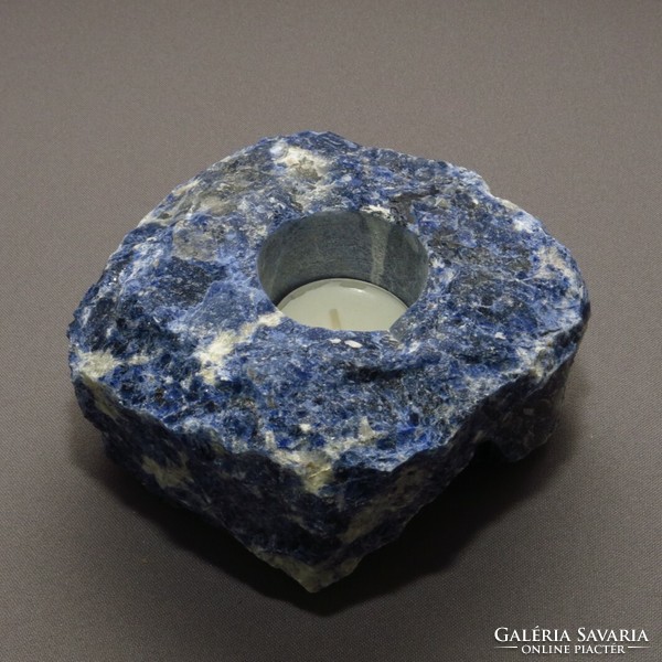 Sodalite candle holder