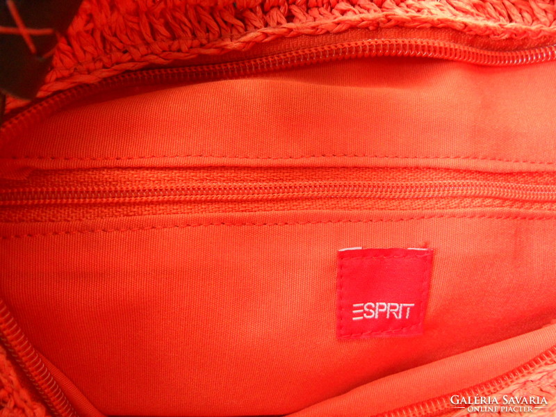 Régebbi narancssárga ESPRIT horgolt női táska, ridikül