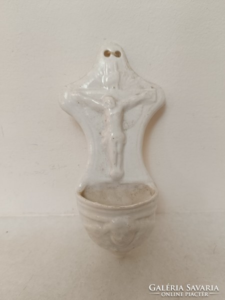 Antik szenteltvíz tartó 18.-19. század porcelán keresztény katolikus Jézus fali szenteltvíztartó 731