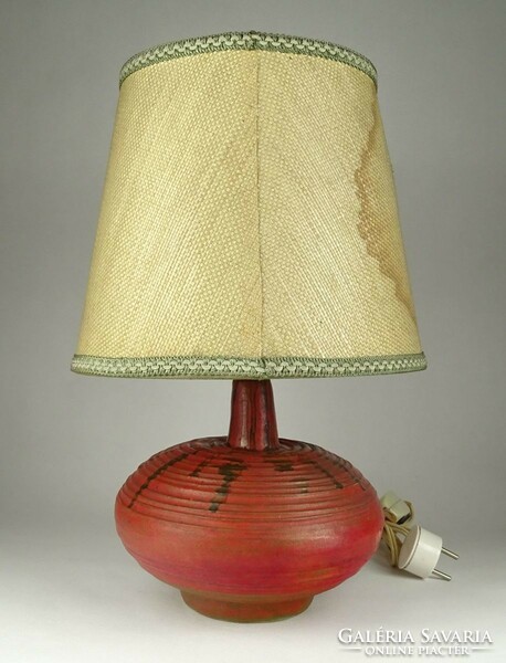 1Q764 industrial red ceramic table lamp 38 cm