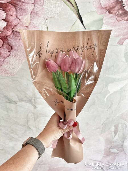 Real touch tulip bouquet - mauve