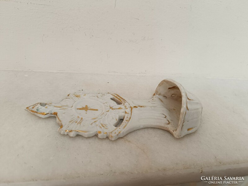 Antique holy water holder 19th century porcelain Christian Catholic wall holy water holder 730 8472