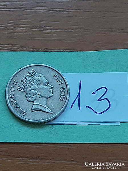 FIJI FIDZSI SZIGETEK 5 CENT 1987 FIJI DOB, Réz-nikkel, II. Erzsébet  13