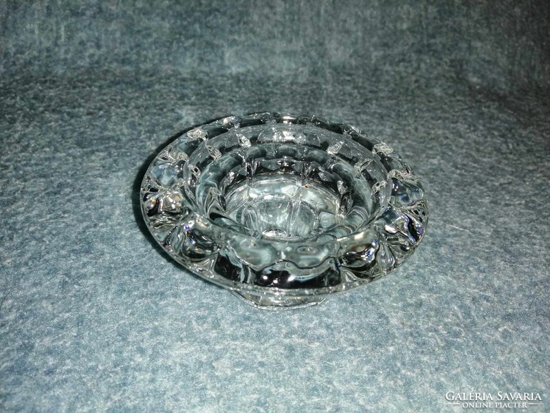 Glass candle holder dia. 9.5 cm (a12)