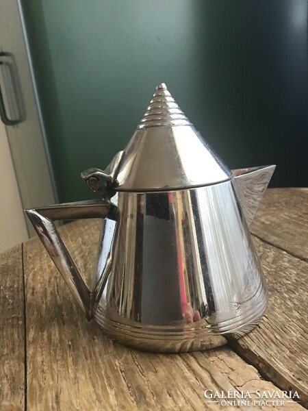 Old art deco nickel plated copper milk spout