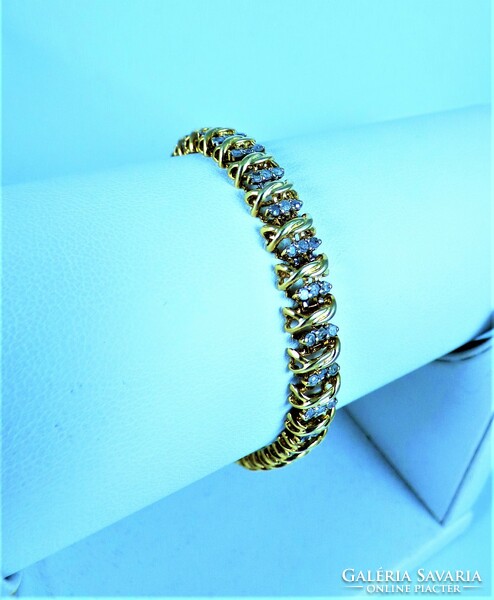 Dazzling, 10k gold bracelet, studded with 96 diamonds!!!