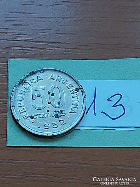 ARGENTÍNA 50 CENTAVOS 1952 Acél nikkel bevonattal, JOSE DE SAN MARTIN  13