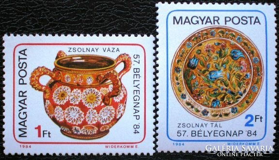 S3649-50 / 1984 Bélyegnap - Zsolnay bélyegsor postatiszta