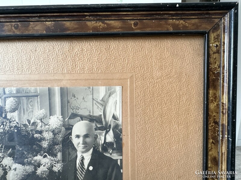 40. Házassági évforduló alkalmából készült kép szárított virágokkal keretezve