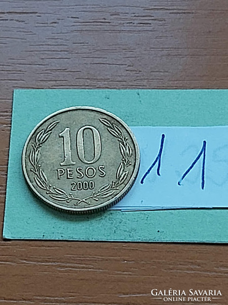 Chile 10 pesos 2000 nickel-brass bernardo o'higgins 11
