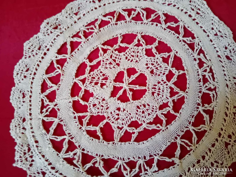 Old green lace tablecloth