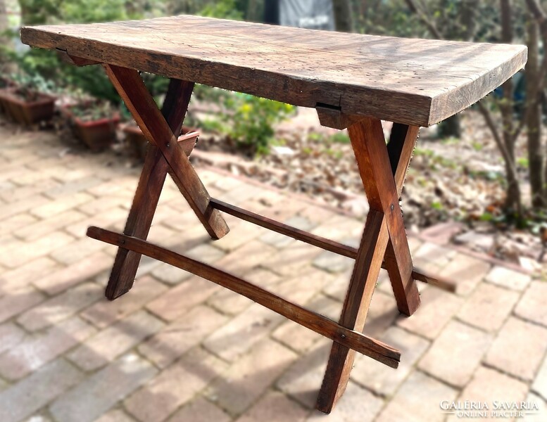 Chests, work table, garden - terrace table, old rustic hardwood
