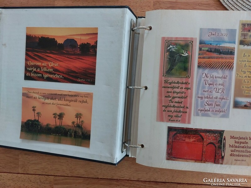 (K) biblical verbs and quotations pasted in a binder