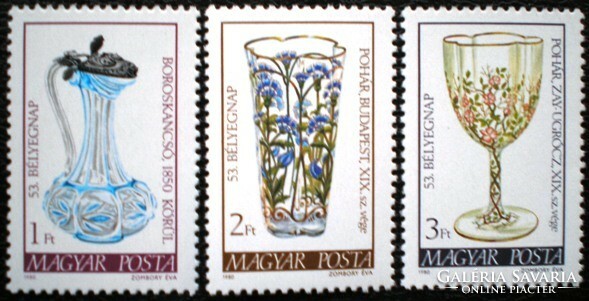 S3417-9 / 1980 Bélyegnap - Üvegtárgyak bélyegsor postatiszta