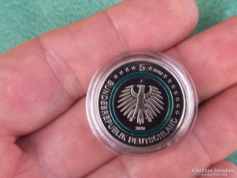 Németország 5 euró 2019 AUNC- PP 5 db eredeti bontatlan  kapszulában bicolor !