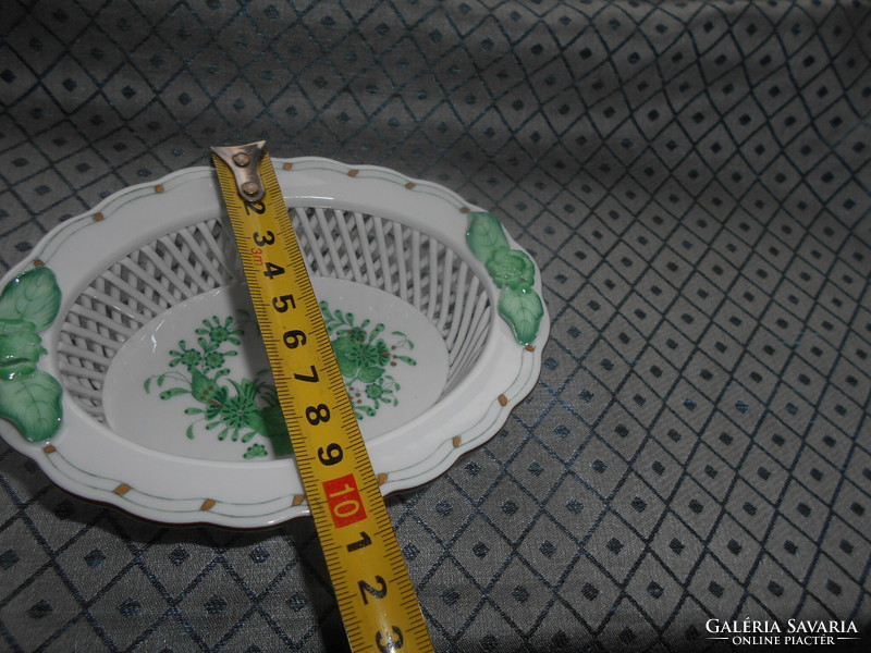 Herend porcelain offering openwork basket form with an Indian basket pattern