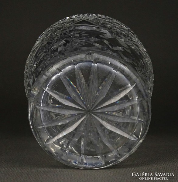 1Q812 Öblös csiszolt üveg váza 17 cm
