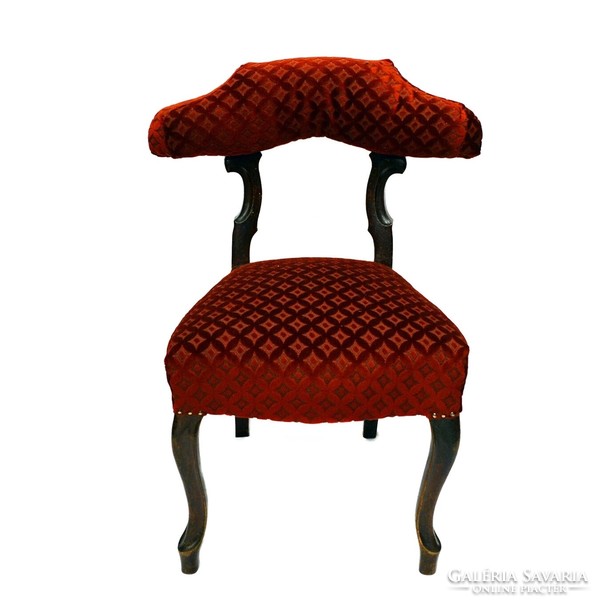 Neo-baroque chair with burgundy plush upholstery