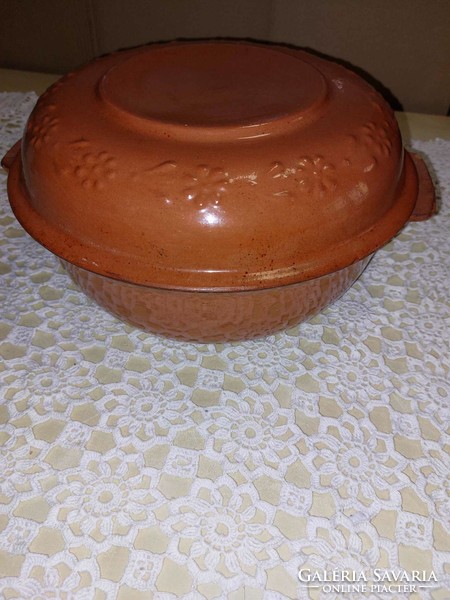 Sárospataki duck, chicken baking dish, earthenware pot, old