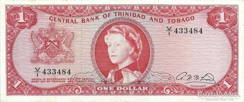 1 Dollar 1964 Trinidad and Tobago 2. Signo rare beautiful