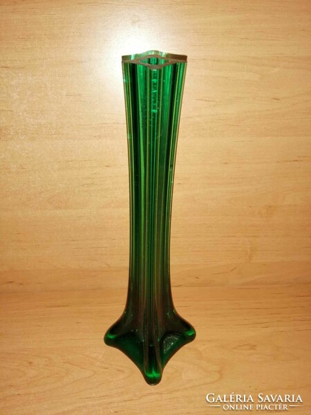 Zöld üveg váza - 30 cm