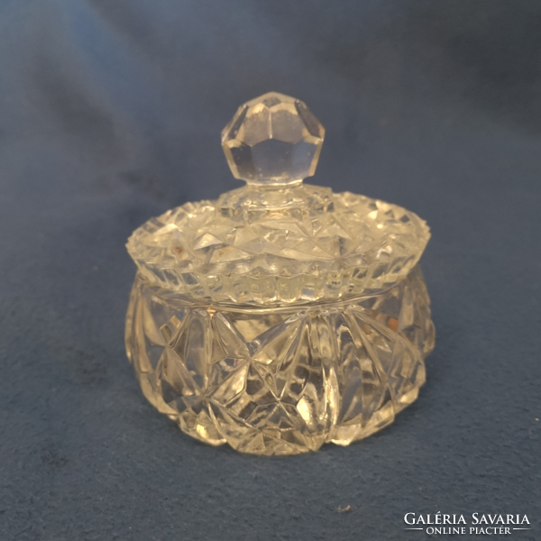 Thick glass sugar container with lid