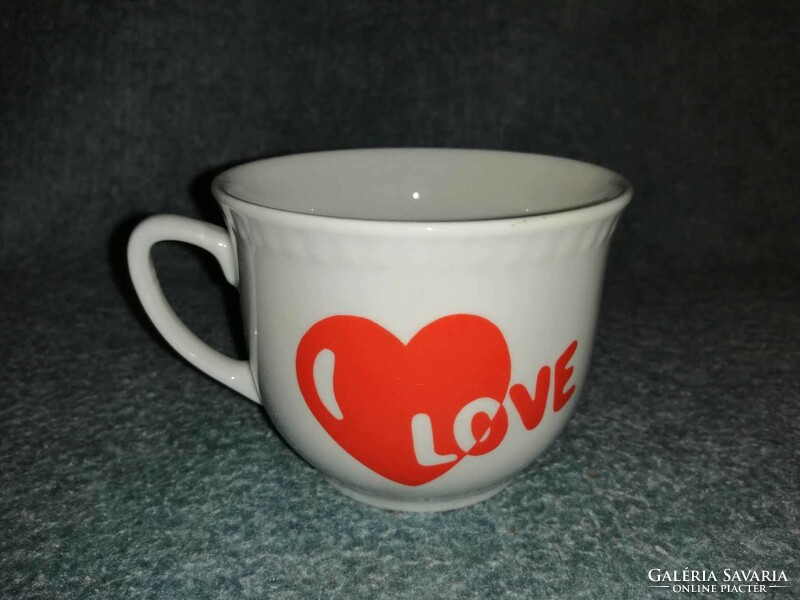 Porcelain tea, cappuccino cup, mug with Love inscription (a12)