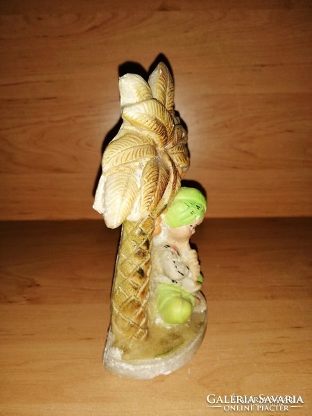 Kígyóbűvölő a pálmafa alatt régi só szobor figura 16 cm magas