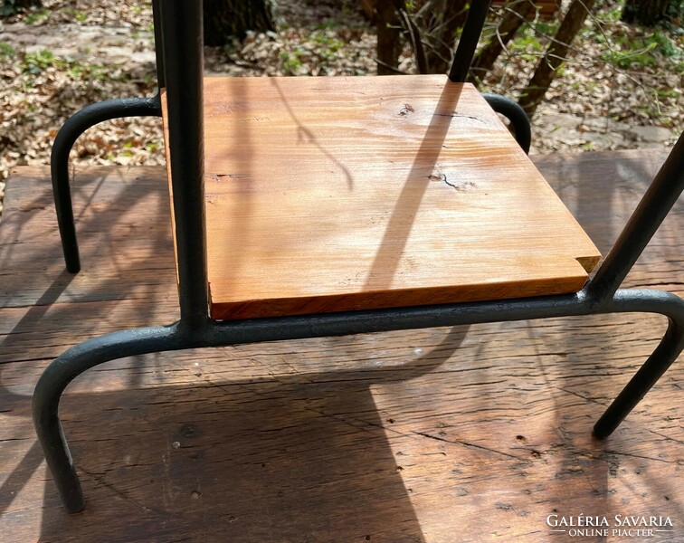 Industrial and rustic small table, stand, storage