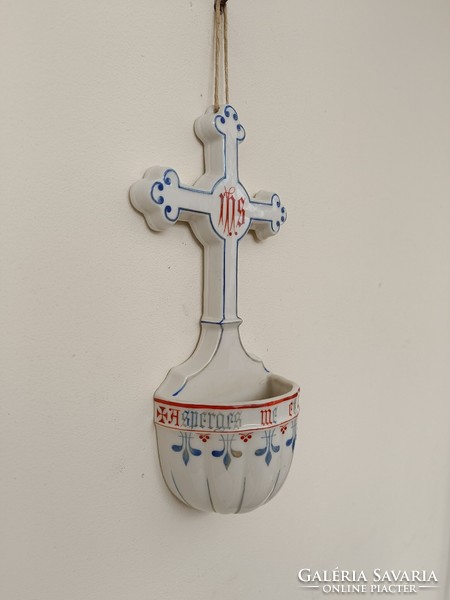 Antique holy water holder 19th century porcelain Christian holy water holder 734 8528