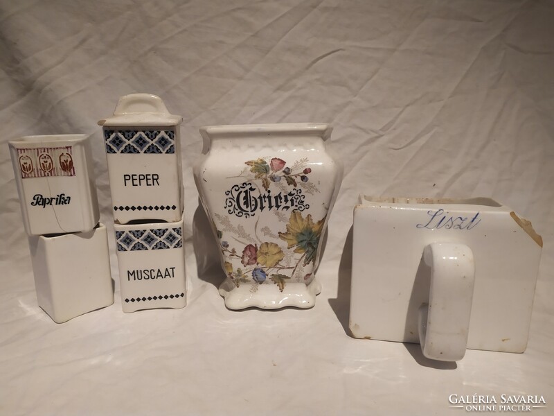 Mixed porcelain spice holders in one