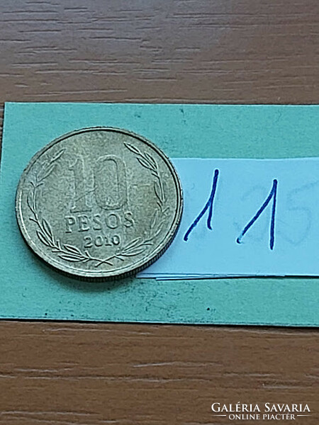 Chile 10 pesos 2010 nickel-brass, bernardo o'higgins 11