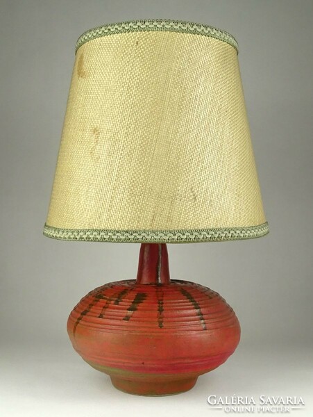 1Q764 industrial red ceramic table lamp 38 cm