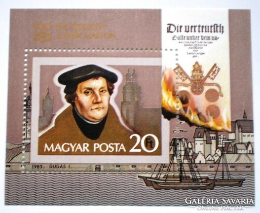 B165 / 1983 Luther Márton blokk postatiszta