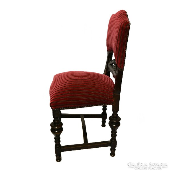 Baroque style chair with burgundy plush upholstery