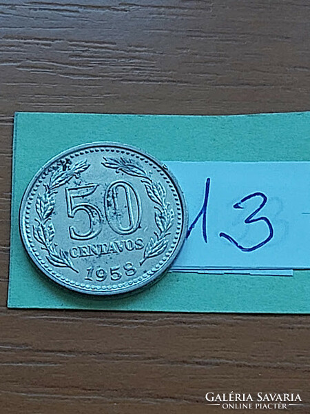 ARGENTÍNA 50 CENTAVOS 1958 Acél nikkel bevonattal  13