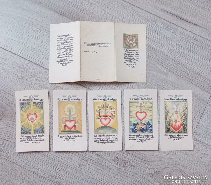 Art Deco vallási kiadványok, 2db egyben, kis mappákban kártyák