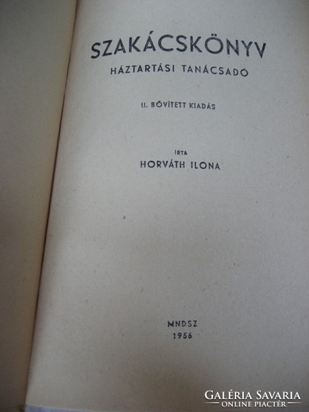 Horváth Ilona szakácskönyv 1956-os kiadás