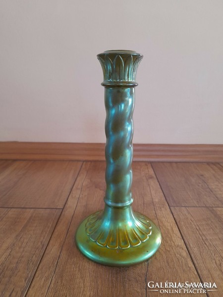 Antique Zsolnay eosin candle holder
