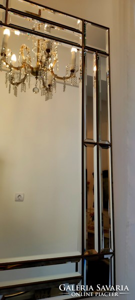 Large faceted art deco mirror
