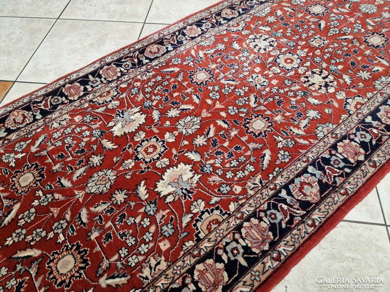Tabriz extra long 80x455 hand knotted wool persian running rug bfz590