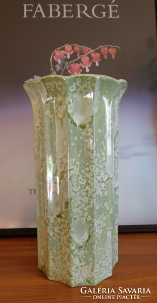 Stone cartilage witeg green mother-of-pearl luster glaze, hand-painted vase 36 cm