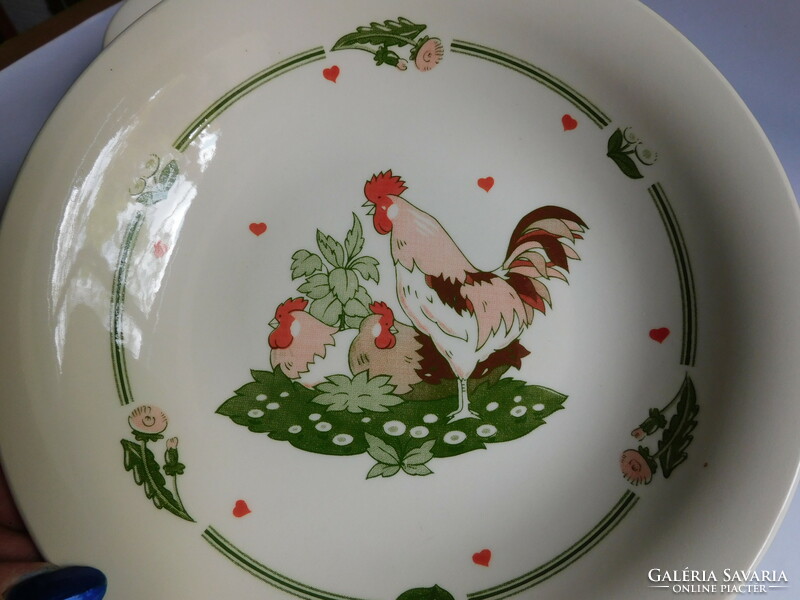 Staffordshire hen-rooster plate
